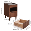 Wooden Bedside Table with 1 Drawer Open Shelves, Wood Board Side Tables Storage Small Narrow Desk Chest of Drawer, Lamp Stand Nightstand Cabinet