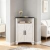 Corner Storage Cabinet 4-Tier Open Shelf Kitchen Bathroom Organizer Wood Rack for Living Room Bedroom
