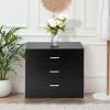[] Modern Simple 3-Drawer Table Nightstand Dresser Black