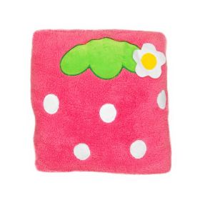 [Pink Strawberry] Bolster Decorative Back Cushion Throw Pillow