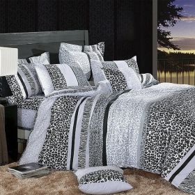 Blancho Bedding - [Snow Leopard] Luxury 5PC Comforter Set Combo 300GSM (Full Size)