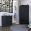 Lewes 2 Piece Bedroom Set, Dresser + Armoire, Black