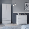 Lewes 2 Piece Bedroom Set, Dresser + Armoire, White