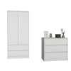 Lewes 2 Piece Bedroom Set, Dresser + Armoire, White