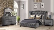 Modern Style Crystal Tufted Full 4 Piece(Includes: Full Size Bed, Nightstand, Dresser