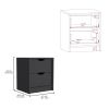 Bennett 2 Piece Bedroom Set, Nightstand + Dresser, Black