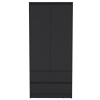 Lewes 2 Piece Bedroom Set, Dresser + Armoire, Black