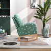 26.8"W Modern Rocking Chair for Nursery, Mid Century Accent Rocker Armchair With Side Pocket
