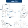 Brown Heat Massage Dual Motor Infinite Position Up to 350 LBS Large Electric Power Lift Recliners with Hidden Cup Holders, Power-Remote
