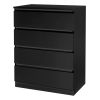 [] Wood Simple 4-Drawer Dresser, Black