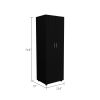 Norene Two Piece Bedroom Set, London Armoire + Egeo Three Drawers Dresser, Black / Pine