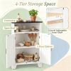 Corner Storage Cabinet 4-Tier Open Shelf Kitchen Bathroom Organizer Wood Rack for Living Room Bedroom