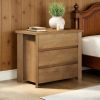 (old sku: S05790244 )Wide Nightstand, Farmhouse Bedside Table with 3 Storage Drawers