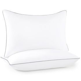 Pillows Standard Size Set Of 2, Hotel Collection Bed Pillows For Side, Back, And Stomach Sleepers, Fluffy And Supportive, Down Alternative Microf (Option: Standard-Standard)