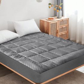Solid-color embossed mattress bedspread,  King size (Color: Gray)