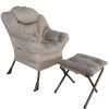 Accent Chair Lazy Reclining Leisure Chair with Removable Metal Legs and High-Density Foam