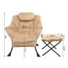 Accent Chair Lazy Reclining Leisure Chair with Removable Metal Legs and High-Density Foam